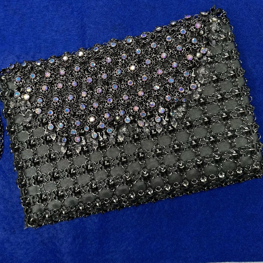 Kenny Ma Chainmail and Swarovski Crystal antique-style bracelet bag.